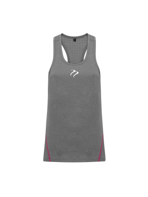 Tempest Women's performance 'laser cut' scooped vest - Silver Melange